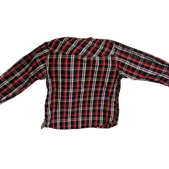 VINTAGE LL COOL J Shirt Mens Black/Red Striped Button Down Graphic Design Large - Picture 2 of 4